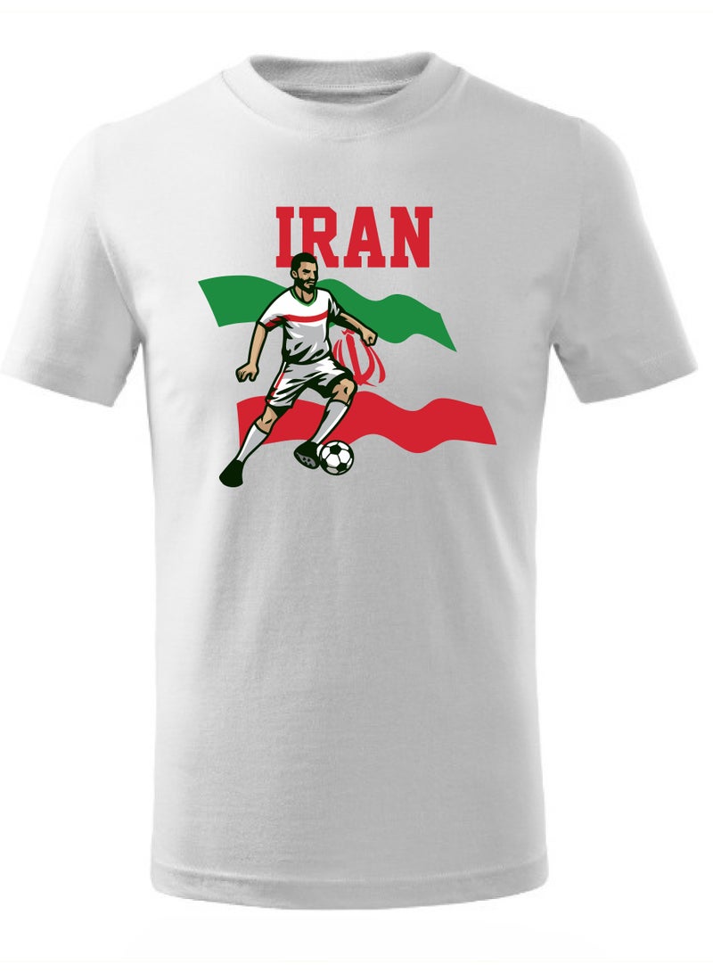 Iran Football Team World Fans printed T shirts Supporting The Team Football Team Jersey T shirts For Men | Women | Kids to win the cup (White)  - Image 1