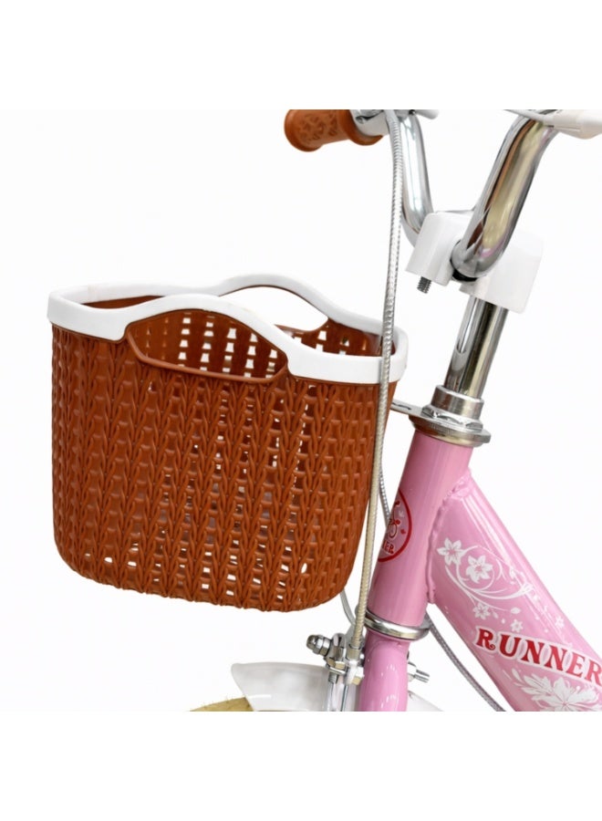 رانر بنات رنر بيرل 12 بوصة مع عجلات مساعدة، سلة أمامية وحامل خلفي - Image 4