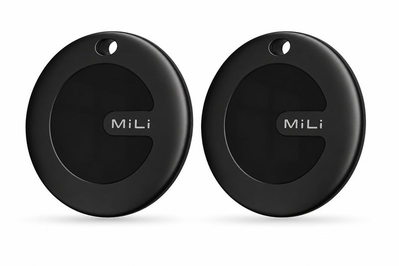 MiLi MiTag Duo - Bluetooth Tracker for iOS or Android, Smart Air Tracking Tag/Key Finder/Luggage Tracker/Item Locator, Compatible with iOS Find My or Google Find Hub App, IP67 Waterproof (2 Pack) - Image 1