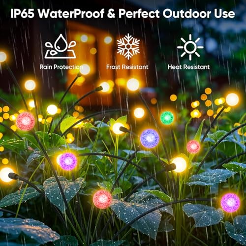 GIGAWATTS GW-911 Solar Garden Light Outdoor, 8 LED Firefly Swaying Lamp with 2V Panel 600mAh Battery, BIS Approved IP65 Waterproof Garden Lights for Lawn Patio Pathway (Pack of 1, Multicolor) - Image 4