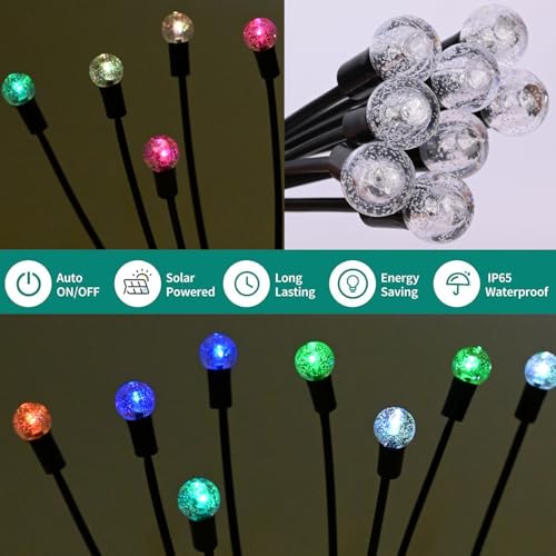 GIGAWATTS GW-911 Solar Garden Light Outdoor, 8 LED Firefly Swaying Lamp with 2V Panel 600mAh Battery, BIS Approved IP65 Waterproof Garden Lights for Lawn Patio Pathway (Pack of 1, Multicolor) - Image 5