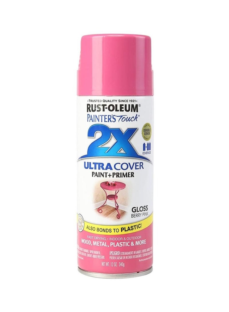 RUST-OLEUM Painter's Touch Ultra Cover 2X Spray Paint (340g, Gloss Berry Pink)