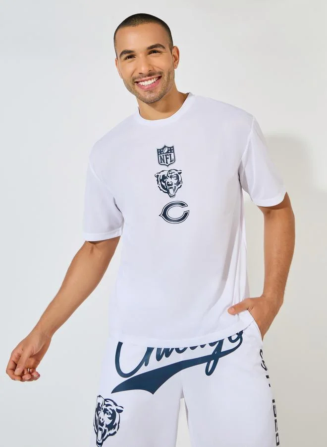 Styli Styli NFL Chicago Bears Jersey Oversized T-Shirt and Shorts Athleisure Co-Ords
