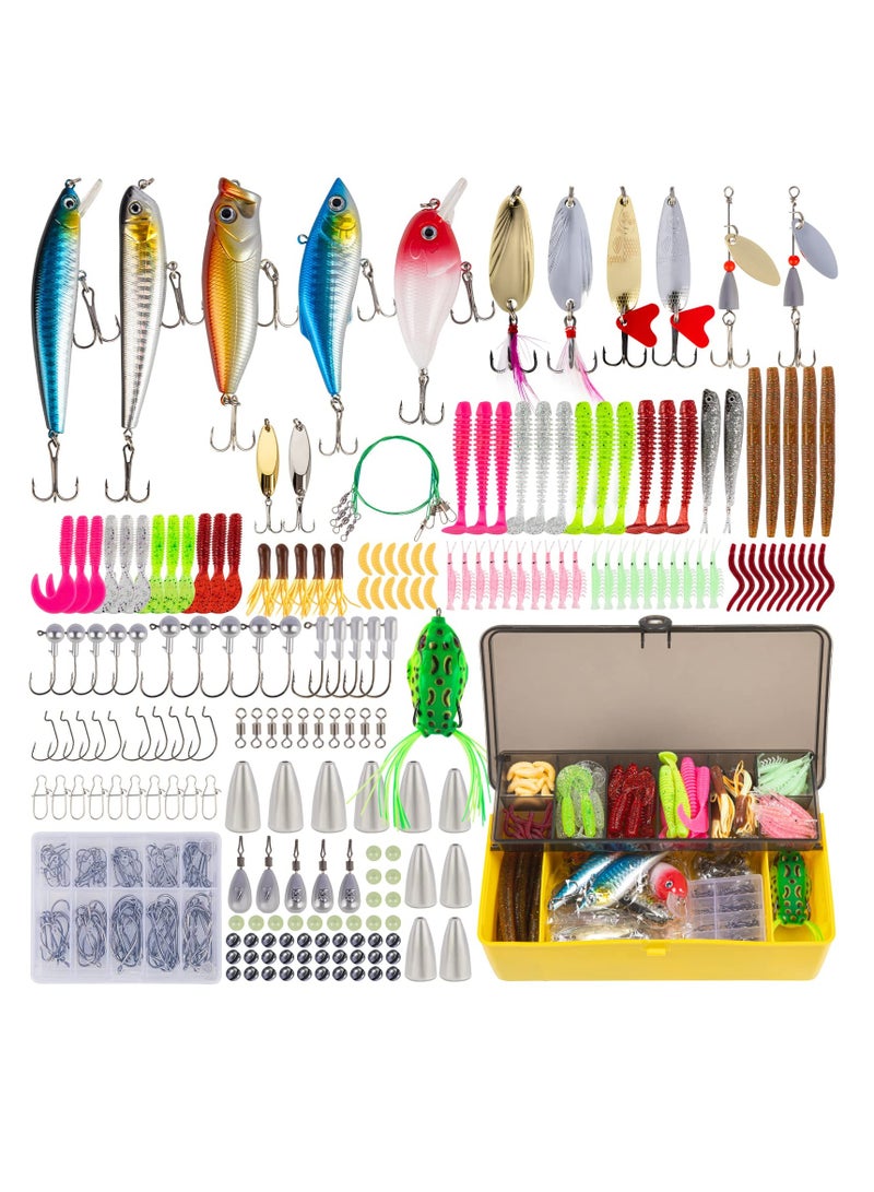 كابتن تيك 302 Fishing Lures and Tackle Box Set for Bass Trout and Salmon Includes Spoon Soft Plastic Crankbait and Jigs Fishing Accessories - Image 1