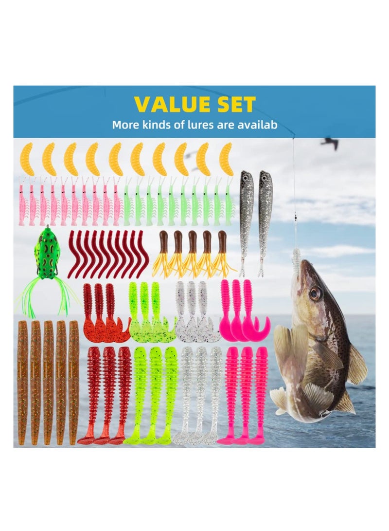كابتن تيك 302 Fishing Lures and Tackle Box Set for Bass Trout and Salmon Includes Spoon Soft Plastic Crankbait and Jigs Fishing Accessories - Image 5