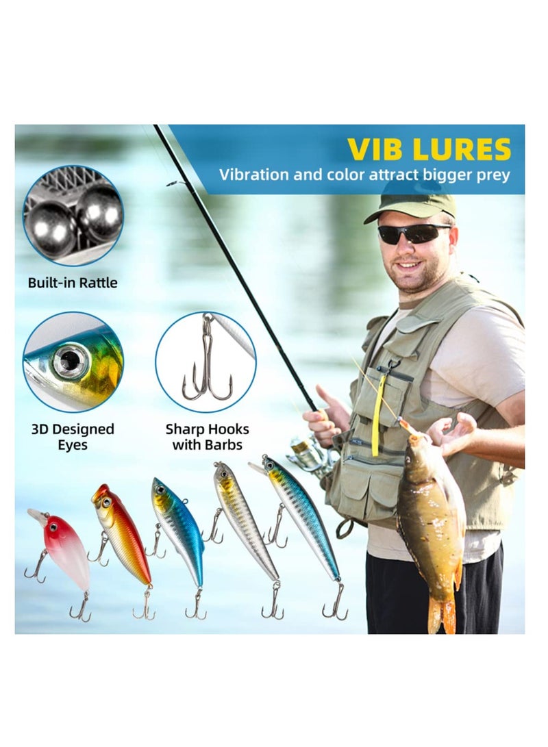 كابتن تيك 302 Fishing Lures and Tackle Box Set for Bass Trout and Salmon Includes Spoon Soft Plastic Crankbait and Jigs Fishing Accessories - Image 3