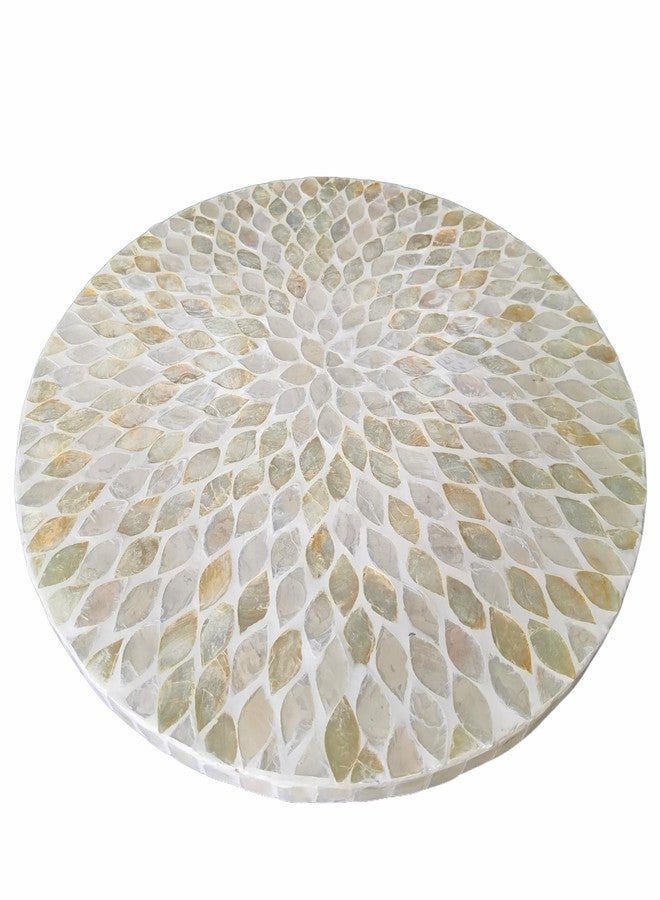 i-lan 16 Inch Mother of Pearl Lazy Susan Turnable Organizer for Table,Large Decorative Round Rotating Tray for Dining Table,Cabinet,Countertop,Kitchen and Tabletop. - Image 1