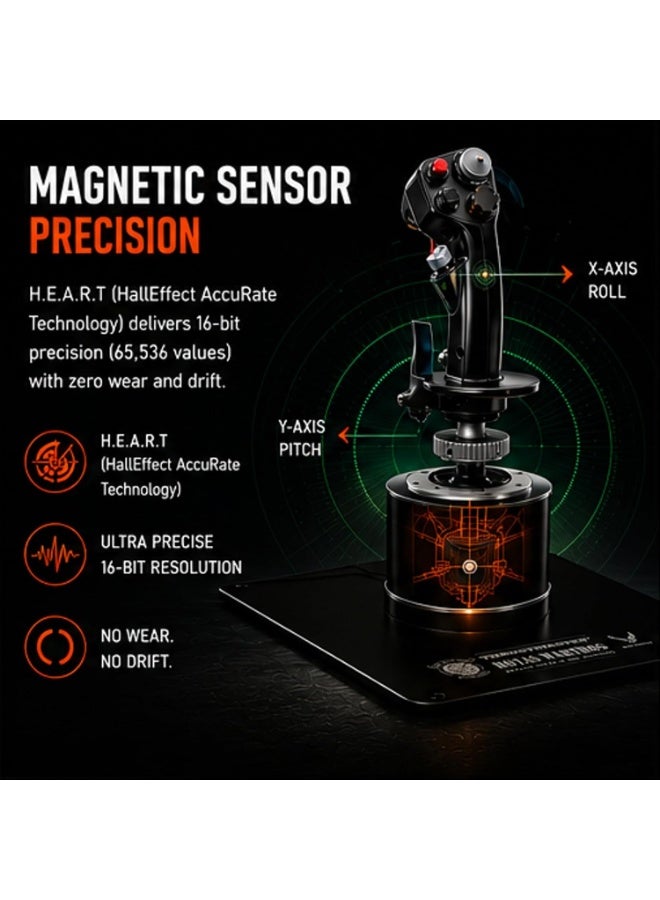 ثروستماستر عصا التحكم والخانق Thrustmaster HOTAS Warthog – نظام خانق مزدوج معدني، نسخة طبق الأصل رسمية لعناصر التحكم في طائرة A-10C التابعة للقوات الجوية الأمريكية، وحدة تحكم دقيقة لمحاكاة الطيران لأجهزة الكمبيوتر الشخصي (PC). - Image 2
