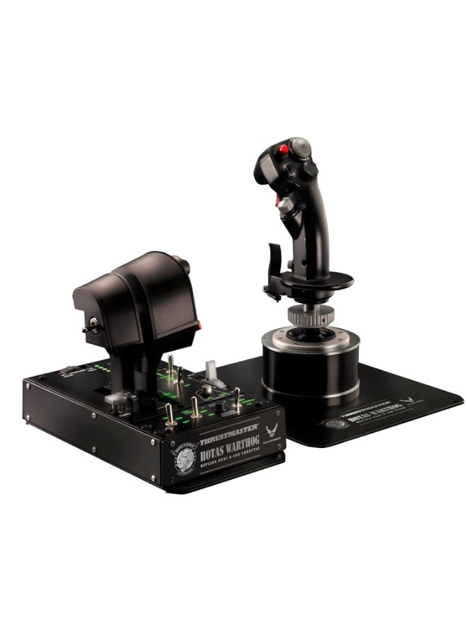 ثروستماستر عصا التحكم والخانق Thrustmaster HOTAS Warthog – نظام خانق مزدوج معدني، نسخة طبق الأصل رسمية لعناصر التحكم في طائرة A-10C التابعة للقوات الجوية الأمريكية، وحدة تحكم دقيقة لمحاكاة الطيران لأجهزة الكمبيوتر الشخصي (PC). - Image 1