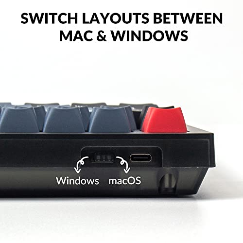 Keychron V1 Wired Custom Mechanical Keyboard, 75% Layout QMK/VIA Programmable Macro with Hot-swappable Keychron K Pro Brown Switch Compatible with Mac Windows Linux (Frosted Black - Translucent) - Image 4