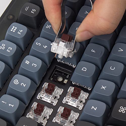 Keychron V1 Wired Custom Mechanical Keyboard, 75% Layout QMK/VIA Programmable Macro with Hot-swappable Keychron K Pro Brown Switch Compatible with Mac Windows Linux (Frosted Black - Translucent) - Image 2