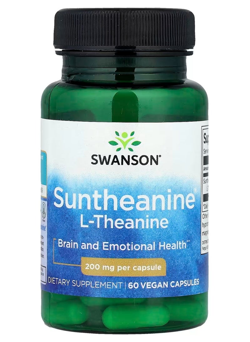 سوانسون، Suntheanine® L-Theanine، 200 ملغ، 60 كبسولة نباتية