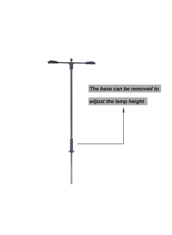 10pcs Model Street Lights Model Railway Train Lamp Post Street Lights LEDs, 1:100 Scale Adjustable Mini Lamppost for Railway Layouts, Garden & Dollhouse (Bright White) - Image 3