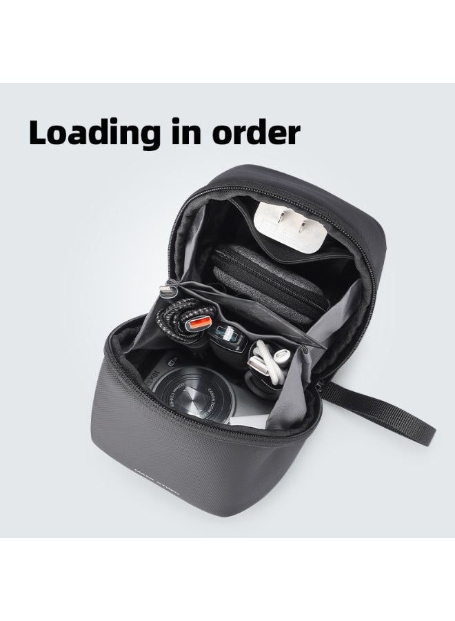 MARK RYDEN MR-54 Digital 3C Series Organizer Bag, Compact Travel Pouch for Electronics, USB, Data Cables & Cards, Water-Repellent Oxford Case with YKK Zipper – Elegant Black - Image 4