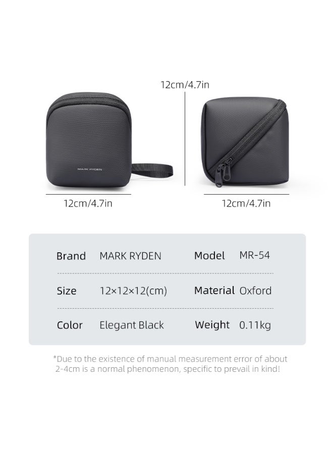 MARK RYDEN MR-54 Digital 3C Series Organizer Bag, Compact Travel Pouch for Electronics, USB, Data Cables & Cards, Water-Repellent Oxford Case with YKK Zipper – Elegant Black - Image 3