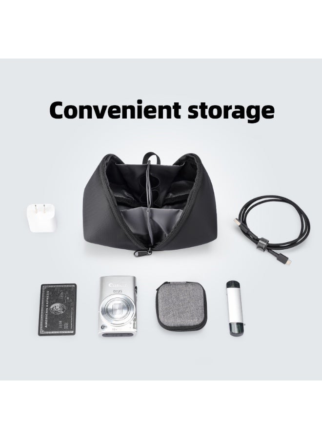 MARK RYDEN MR-54 Digital 3C Series Organizer Bag, Compact Travel Pouch for Electronics, USB, Data Cables & Cards, Water-Repellent Oxford Case with YKK Zipper – Elegant Black - Image 5