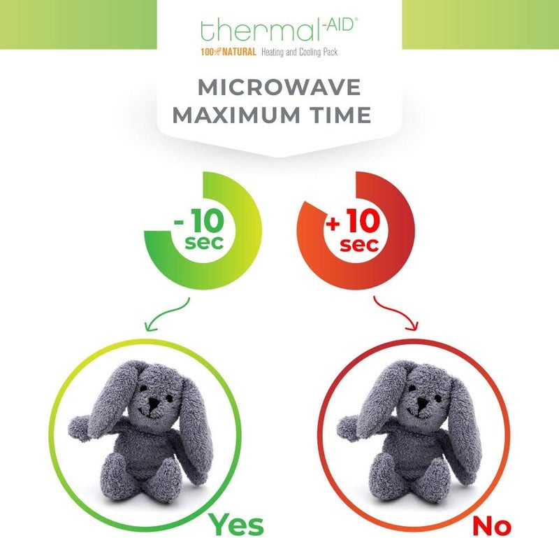 Thermal-Aid Zoo — Mini Baxter Bunny — Kids Hot and Cold Pain Relief Heating Pad Microwavable Stuffed Animal and Cooling Pad — Easy Wash, Natural Sleep Aid — Pregnancy Must-Haves for Baby First Aid Kit - Image 4