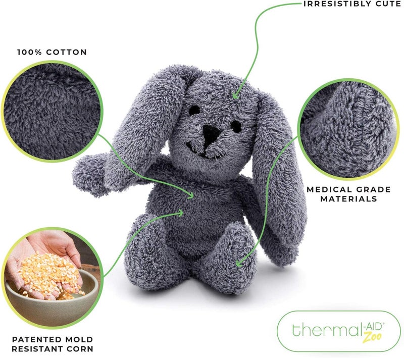 Thermal-Aid Zoo — Mini Baxter Bunny — Kids Hot and Cold Pain Relief Heating Pad Microwavable Stuffed Animal and Cooling Pad — Easy Wash, Natural Sleep Aid — Pregnancy Must-Haves for Baby First Aid Kit - Image 2