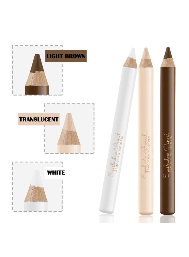 Apooliy 3 in 1 Eyebrow Pencil Set - Waterproof Long Lasting Eyebrow Pen, Matte White Eyeliner, Translucent Brow Contour - Women Eye Makeup - Image 3