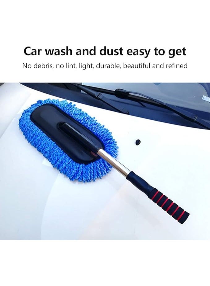 Car Cleaning Brush Microfibre Car Wash Brush with Telescopic Handle Multifunctional Car Wash Mop Wash Brush for Cars and Motorhomes Trucks multicolour - Image 5