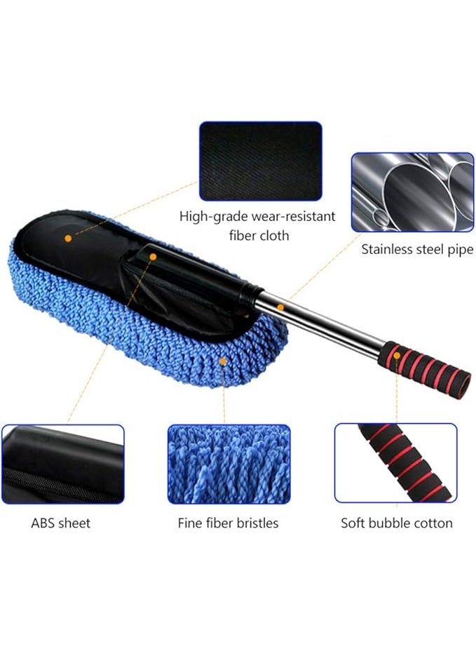Car Cleaning Brush Microfibre Car Wash Brush with Telescopic Handle Multifunctional Car Wash Mop Wash Brush for Cars and Motorhomes Trucks multicolour - Image 4