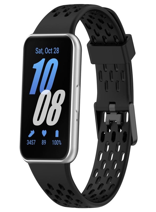 Sankel [3 Pack] Straps Compatible for Samsung Galaxy Fit 3 Bands, Soft Silicone Sport Breathable Replacement Watch Straps for Galaxy Fit3 Smartwatch for Women Men (Black+Light Gray+Advanced Blue) - Image 5