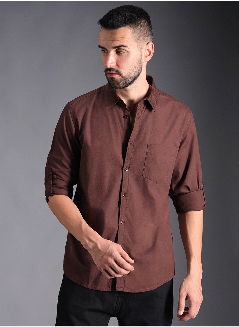 Classic Roll Up Sleeves Pure Cotton Casual Shirt for Men - pzsku/ZF6AFB6B7941115E2E6DBZ/45/_/1720941142/befd1172-3854-494a-8efd-9cb21b2797e5