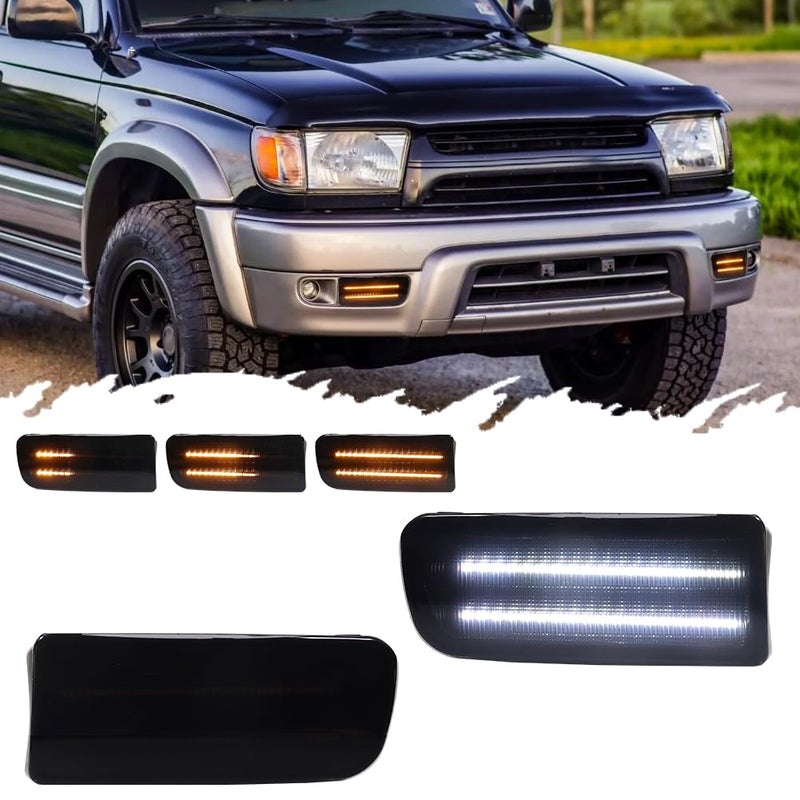 TurningMax For 1999 2000 2002 Toyota 4Runner Front Bumper Inner Turn Signal Lights Smoked Lens TO2530133,TO2531133, 81520-35250,81510-35260 - Image 2
