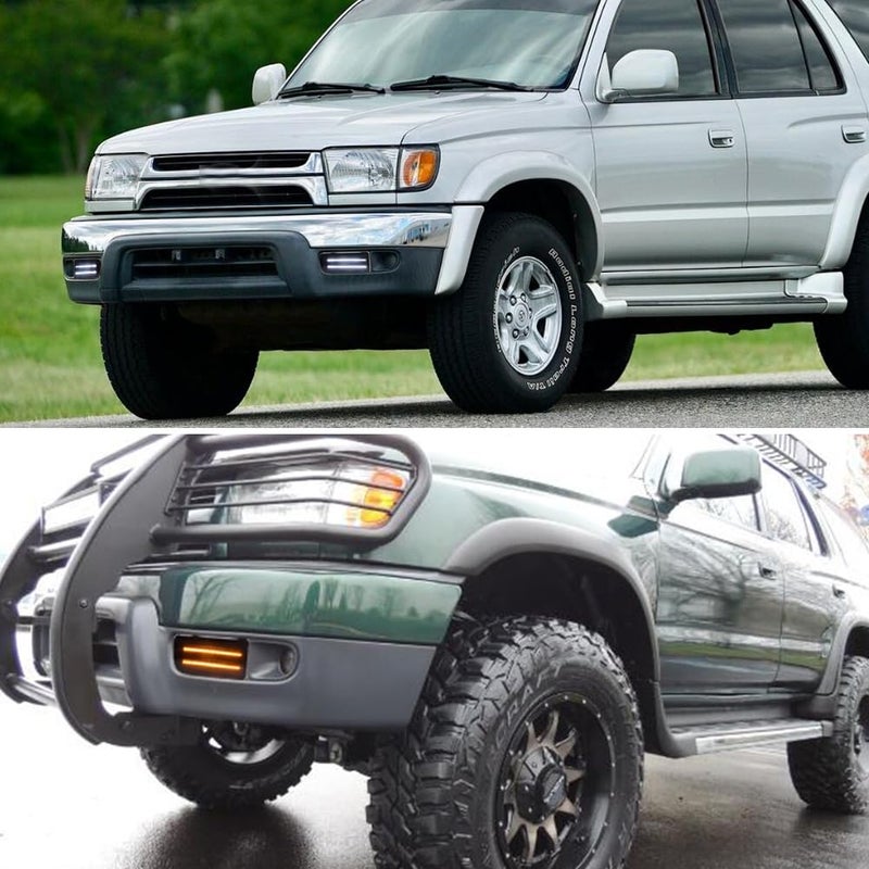 TurningMax For 1999 2000 2002 Toyota 4Runner Front Bumper Inner Turn Signal Lights Smoked Lens TO2530133,TO2531133, 81520-35250,81510-35260 - Image 5