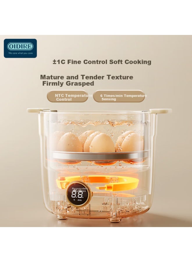 أودير Oidire Egg Cooker Steamer 2-in-1 Electric Cooker Food Steamer Dormitory Breakfast Machine Cooker Chicken Egg Stainless Steel 7 Eggs Odi-zdq26 Steamer - Image 3