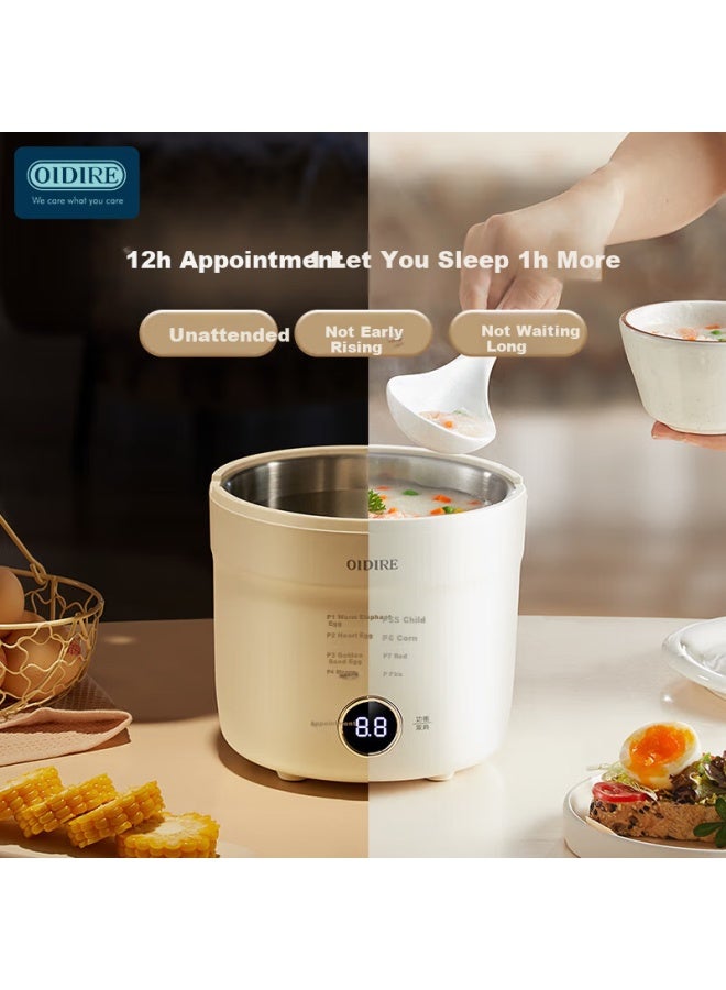 أودير Oidire Egg Cooker Steamer 2-in-1 Electric Cooker Food Steamer Dormitory Breakfast Machine Cooker Chicken Egg Stainless Steel 7 Eggs Odi-zdq26 Steamer - Image 2