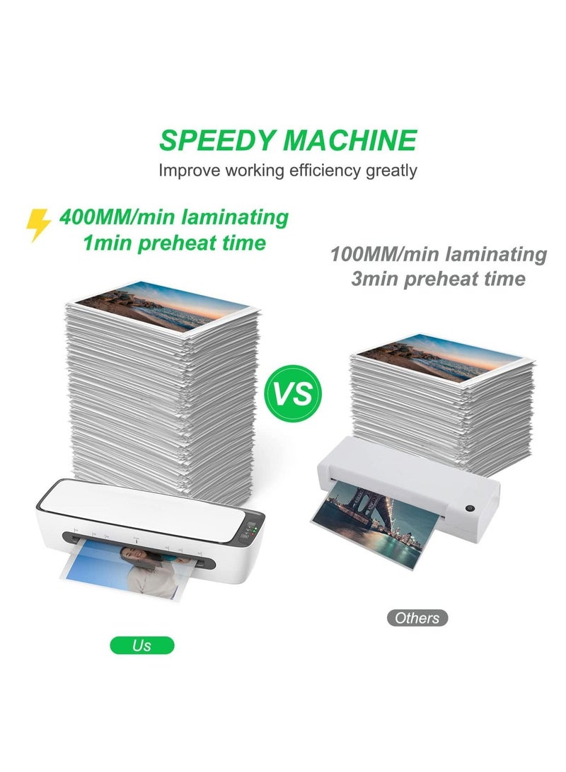 XiuWoo Laminator Machine Set, Laminating for A4/A5/A6, 9 Inches Max Width Thermal Laminator, Quick Warm-Up, Cold and Hot Laminating, with Paper Trimmer Corner Rounder 12 Pouches - Image 4