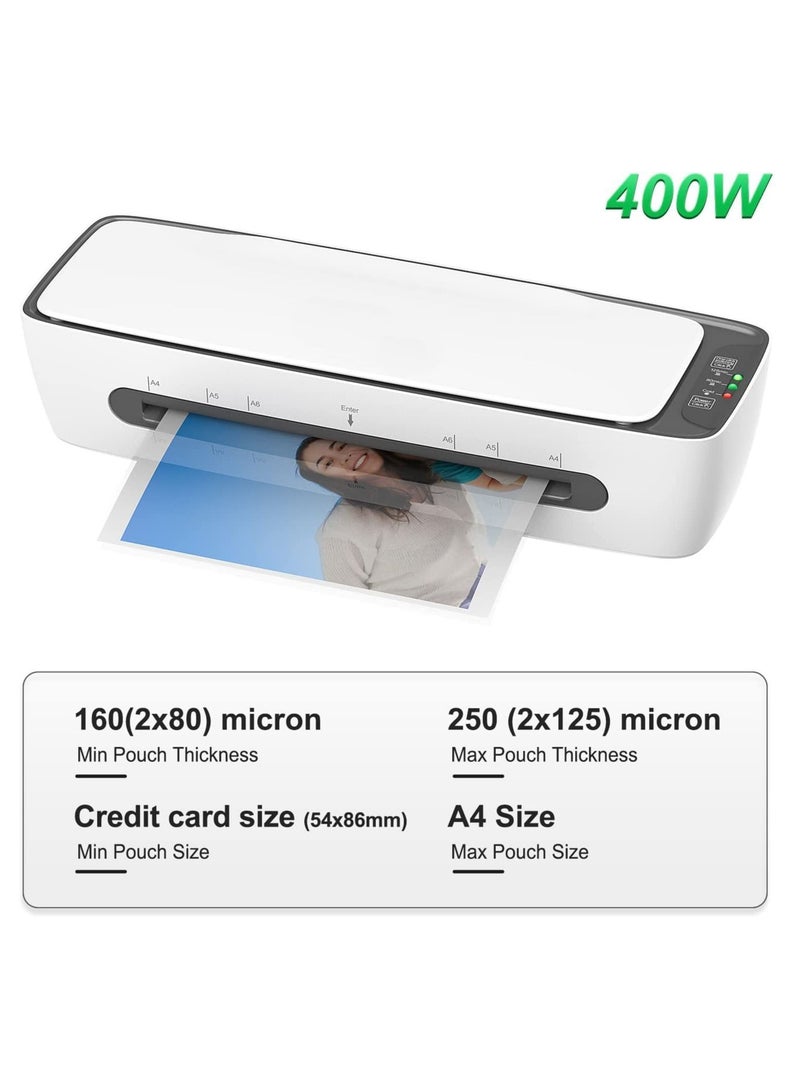 XiuWoo Laminator Machine Set, Laminating for A4/A5/A6, 9 Inches Max Width Thermal Laminator, Quick Warm-Up, Cold and Hot Laminating, with Paper Trimmer Corner Rounder 12 Pouches - Image 2