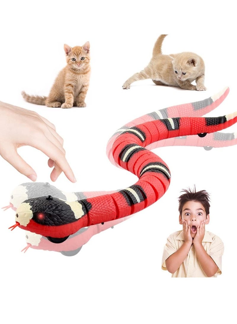 general Smart Sensing Snake Toy, Electric Snake Toy, USB Rechargeable Snake Cat Toy, Induction Snake Toy with Retractable Tongue & Swinging Tail for Kids, Pets, Prank Toys, Interactive Toy - Image 1
