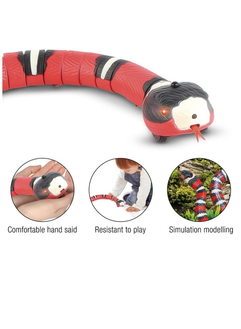 general Smart Sensing Snake Toy, Electric Snake Toy, USB Rechargeable Snake Cat Toy, Induction Snake Toy with Retractable Tongue & Swinging Tail for Kids, Pets, Prank Toys, Interactive Toy - Image 3