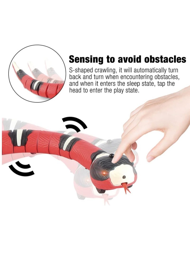 general Smart Sensing Snake Toy, Electric Snake Toy, USB Rechargeable Snake Cat Toy, Induction Snake Toy with Retractable Tongue & Swinging Tail for Kids, Pets, Prank Toys, Interactive Toy - Image 5