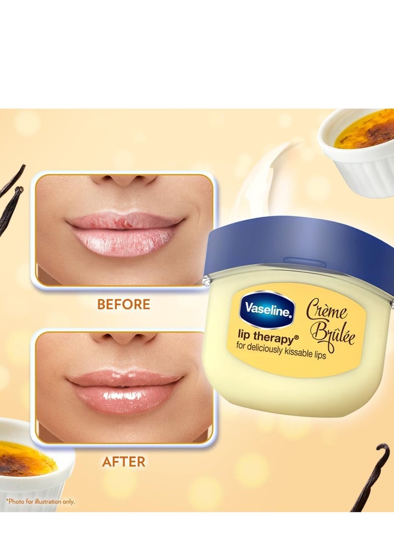 فازلين مرطب شفاه كريم بروليه للعناية بالشفاه مع جيلي نقي، مرطب شفاه غير دهني لشفاه ملونة بشكل طبيعي | 7 جرام - Image 2