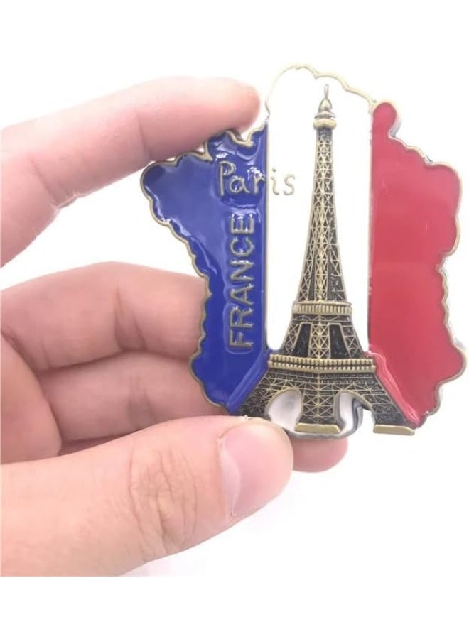 My souq store :France Map & Eiffel Tower Souvenir Fridge Magnet - 3D Metal Travel Memorabilia - Image 2