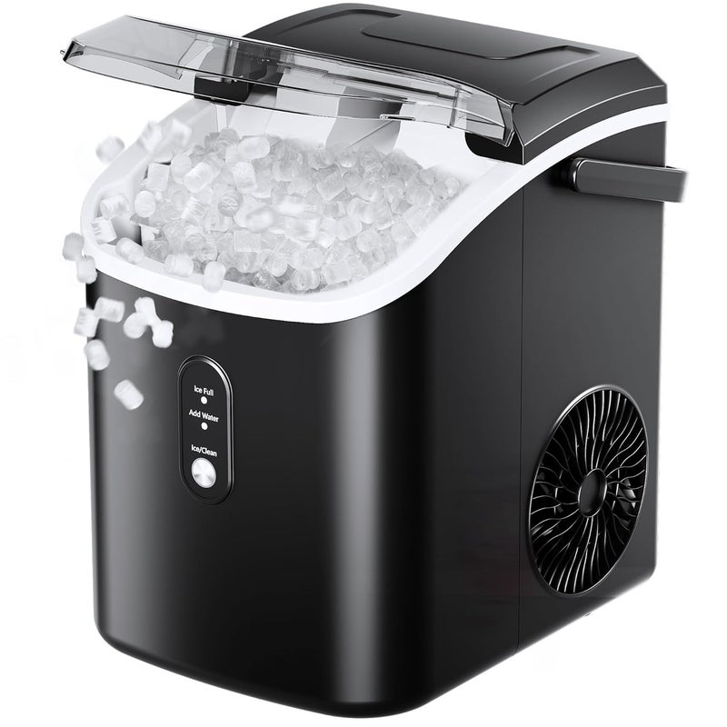 EUHOMY Nugget Ice Maker Countertop with Handle Ice in 6-8 Mins 15.4Kg/Day Auto-Cleaning Portable Sonic Ice Machine with Soft Chewable Pellet Ice with Ice Scoop/Basket for Home/Kitchen/Office - Image 1