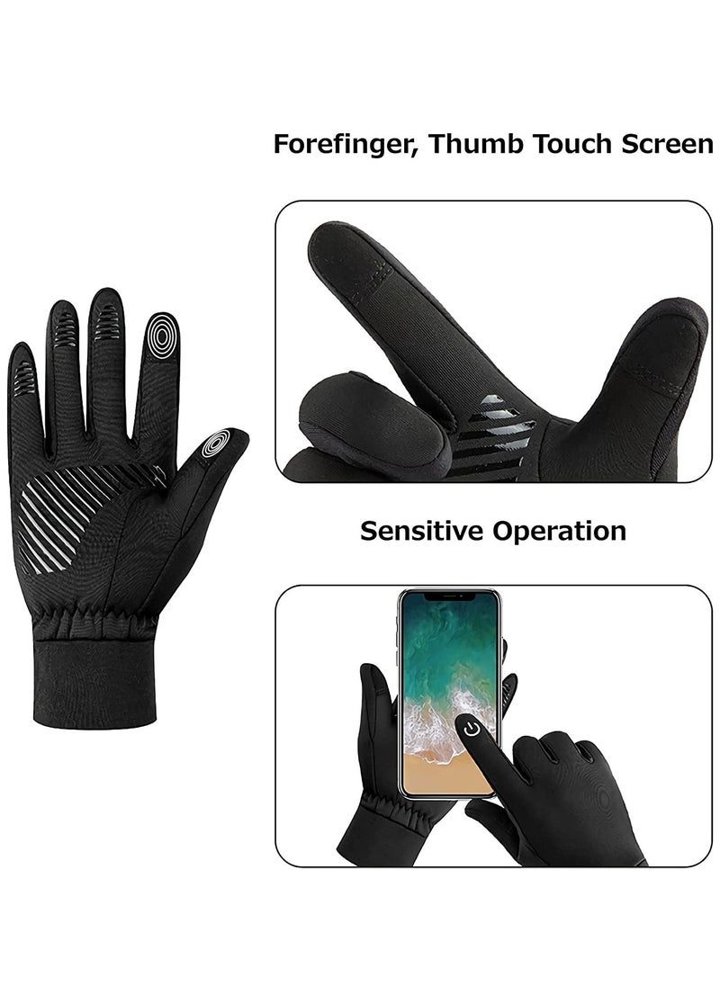 Captaintech Waterproof Touchscreen Winter Cycling Gloves, Thermal Windproof Anti-Slip Sports Gloves for Running, Driving, and Hiking (Size L) - Perfect for Cold Weather Activities!  - Image 4
