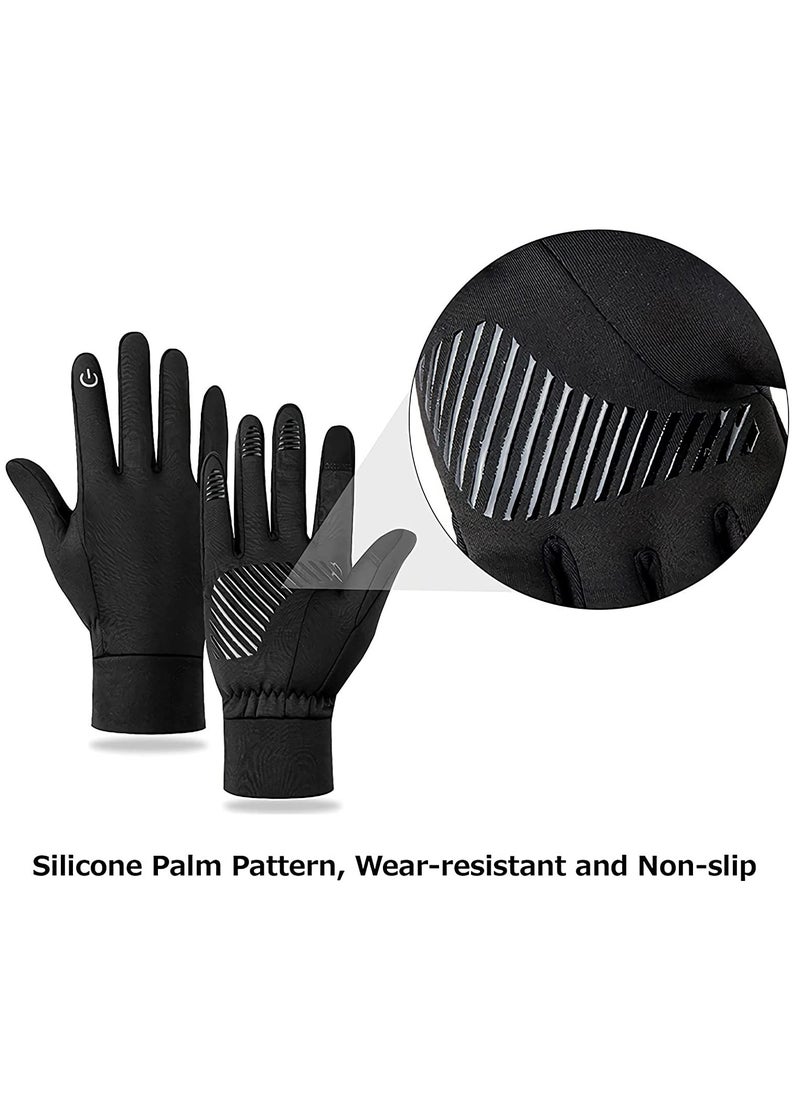 Captaintech Waterproof Touchscreen Winter Cycling Gloves, Thermal Windproof Anti-Slip Sports Gloves for Running, Driving, and Hiking (Size L) - Perfect for Cold Weather Activities!  - Image 3