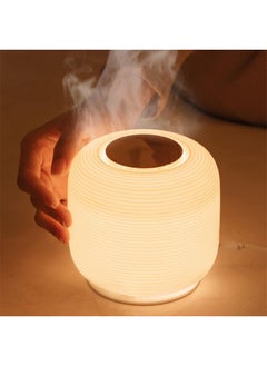 2 In 1 Usb Round White Desktop Humidifier And Aromatherapy Diffuser With Led Night Light For Bedroom And Office