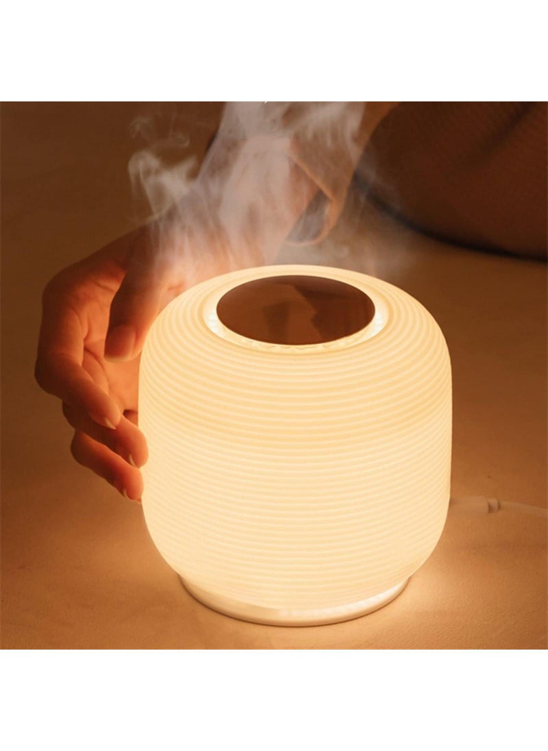 Y&D - 2 In 1 Usb Round White Desktop Humidifier And Aromatherapy Diffuser With Led Night Light For Bedroom And Office - Image 1