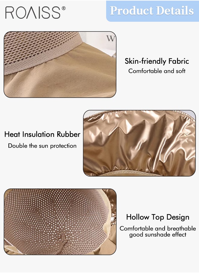 roaiss - Bucket Hat with Shawl for Women Breathable Hollow Cut Knitted Sun Hat Wide Brim UPF50+ Sun Protection Cap Packable Summer Beach Outdoor Hat for Ladies - Image 1
