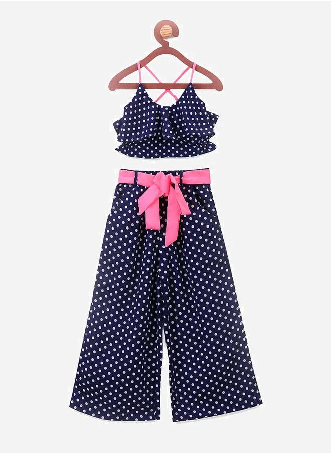 LILPICKS Blue Polka Dot Clothing Set by Styli