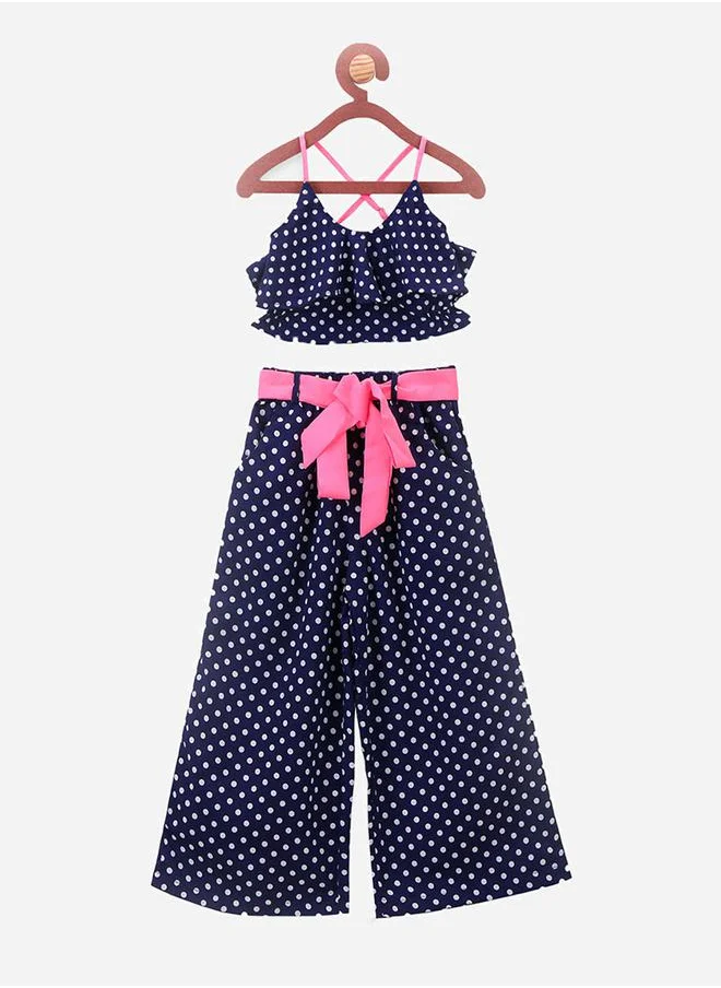 LILPICKS Blue Polka Dot Clothing Set by Styli
