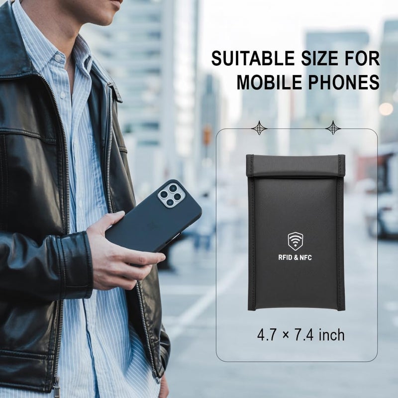 أكياس فاراداي عسكرية للهواتف [5G/بلوتوث/واي فاي/نظام تحديد المواقع] مانعة للإشارات، مقاومة للحريق والماء ومضادة للخدش | حزام معصم قابل للفصل، حقيبة مانعة لتتبع RFID ومضادة للتتبع - Image 5