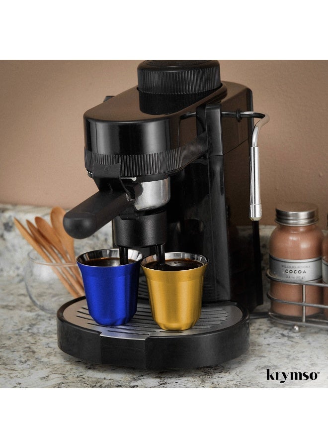 KRYMSO 80ml Espresso Cups, Double Wall Vacuum Insulted Stainless Steel Coffee Cup Set for Espresso, Turkish Coffee, Arabian Coffee and Tea, 2 Pack - Image 2