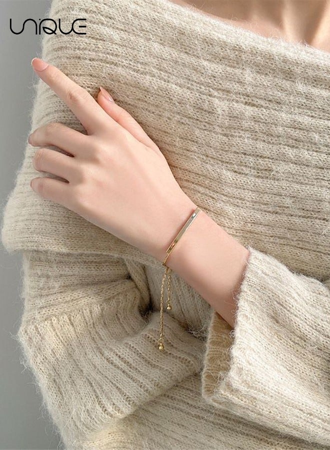 Unique Bracelet - Geometric Metal Openwork Bracelet - Adjustable - Fringed Bracelet - Stylish Simplicity - Ladies - Best Gift - Image 1