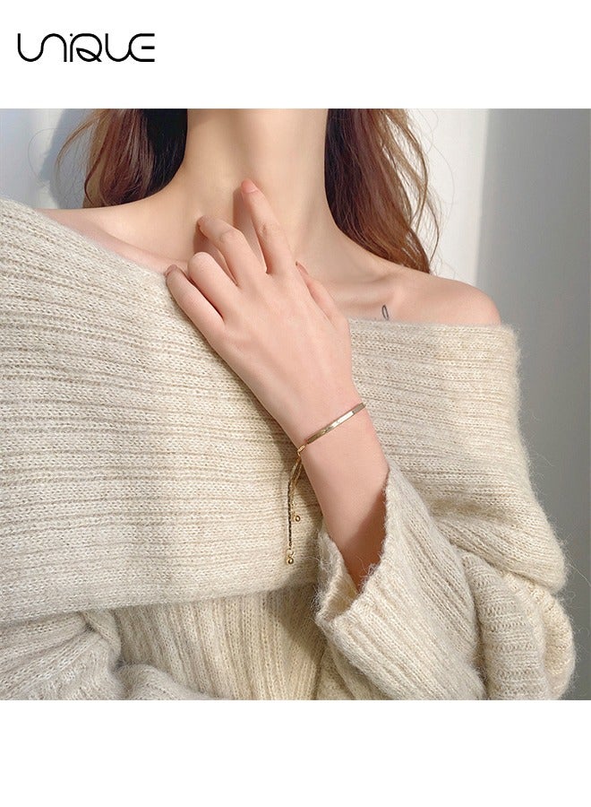 Unique Bracelet - Geometric Metal Openwork Bracelet - Adjustable - Fringed Bracelet - Stylish Simplicity - Ladies - Best Gift - Image 5